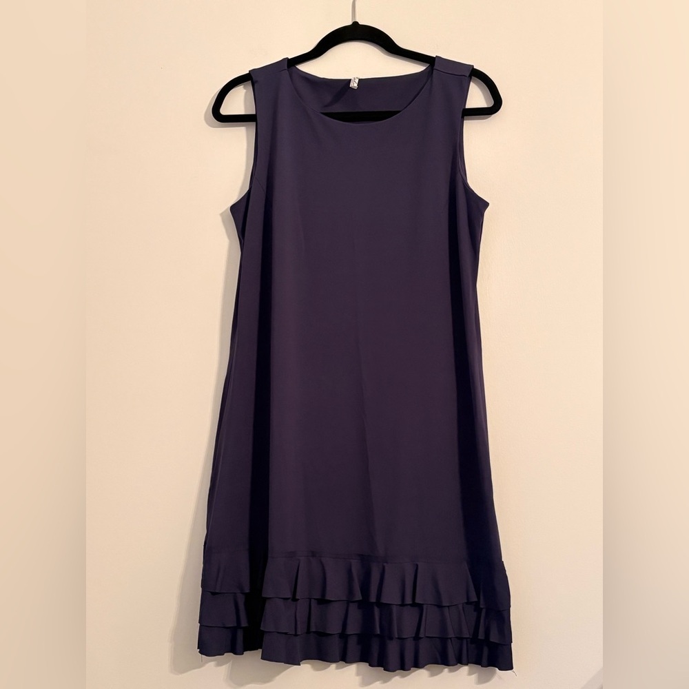 Lulu B Navy Ruffle UOF +50 Dress Small Golf Summer Preppy